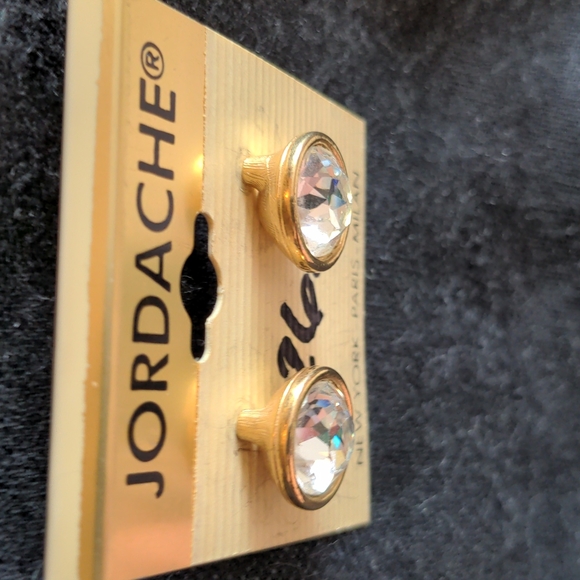 Jordache Gold Tone Rhinestone Earrings - Picture 4 of 4